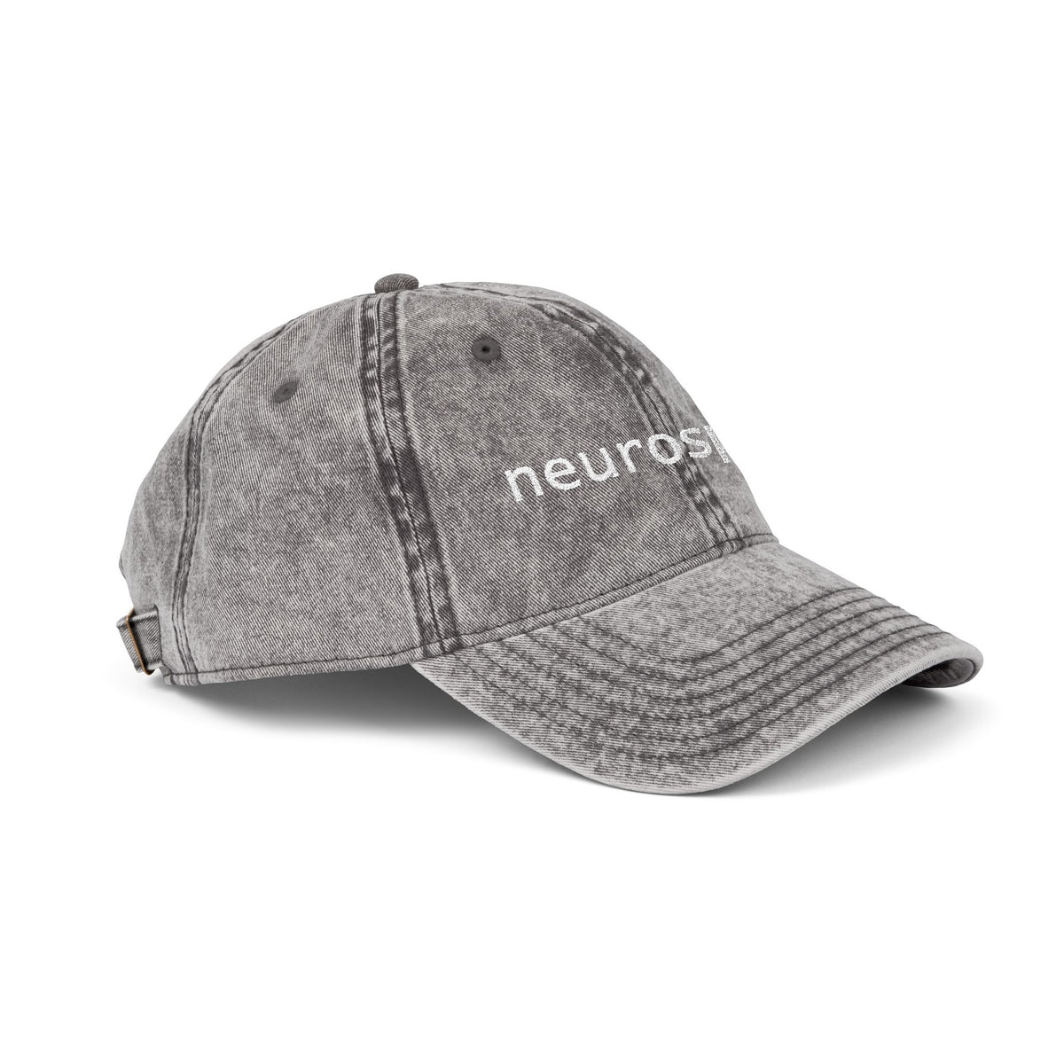 Neurospicy Embroidered Vintage Cap — Washed Grey Retro Dad Hat