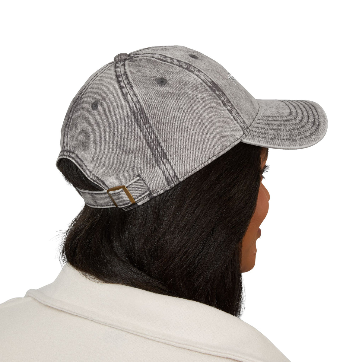Neurospicy Embroidered Vintage Cap — Washed Grey Retro Dad Hat