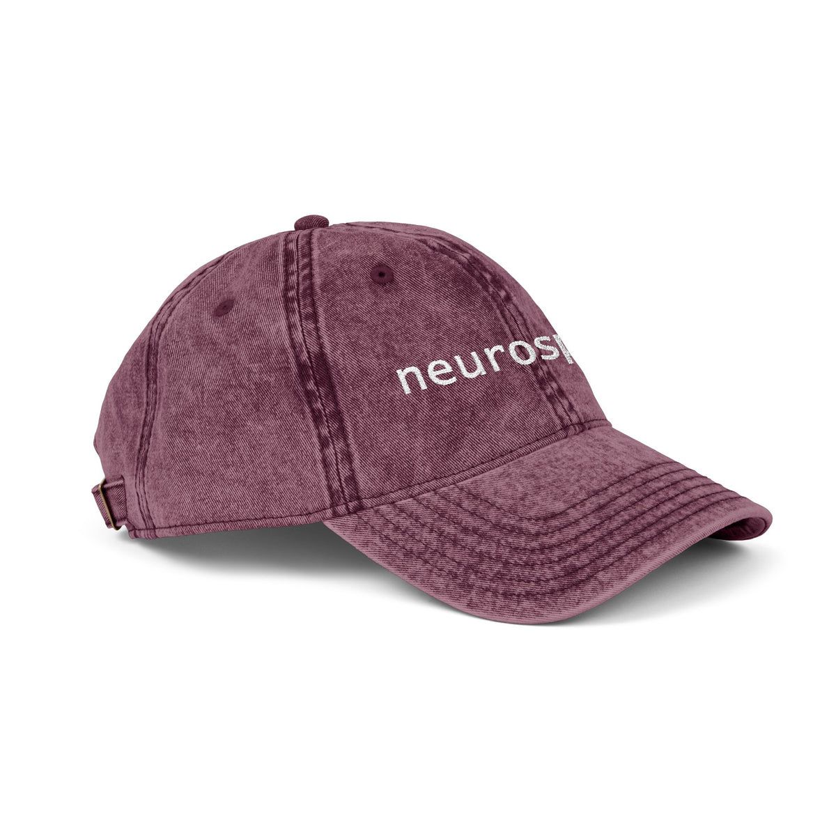 Neurospicy Embroidered Vintage Cap — Washed Grey Retro Dad Hat