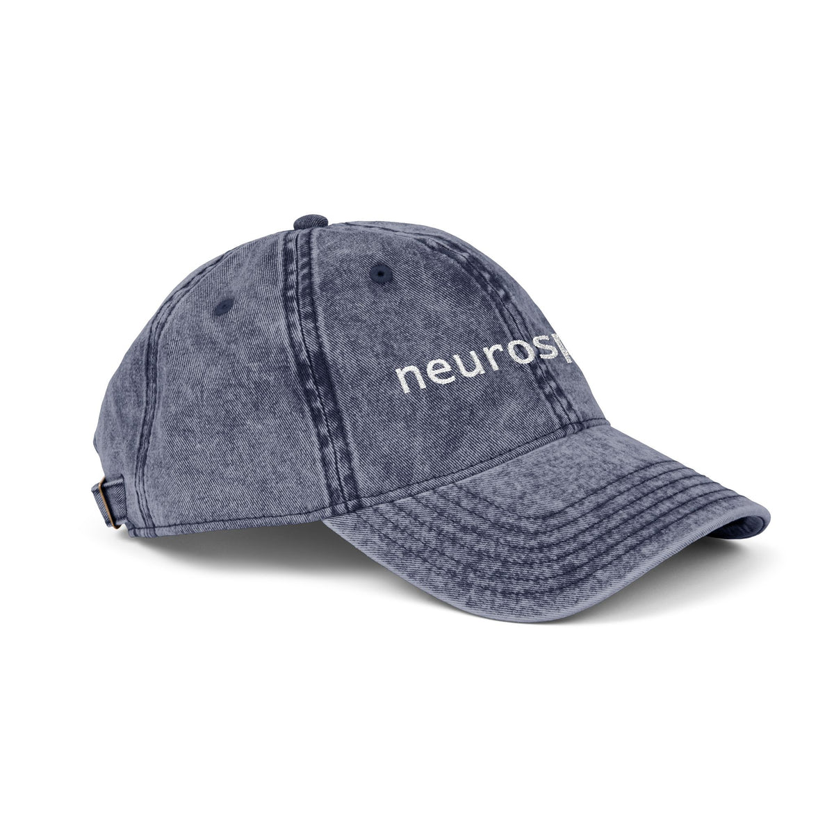 Neurospicy Embroidered Vintage Cap — Washed Grey Retro Dad Hat